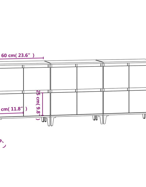 Încărcați imaginea în vizualizatorul Galerie, Dulapuri, 3 buc, sonoma gri, 60x35x70 cm, lemn prelucrat
