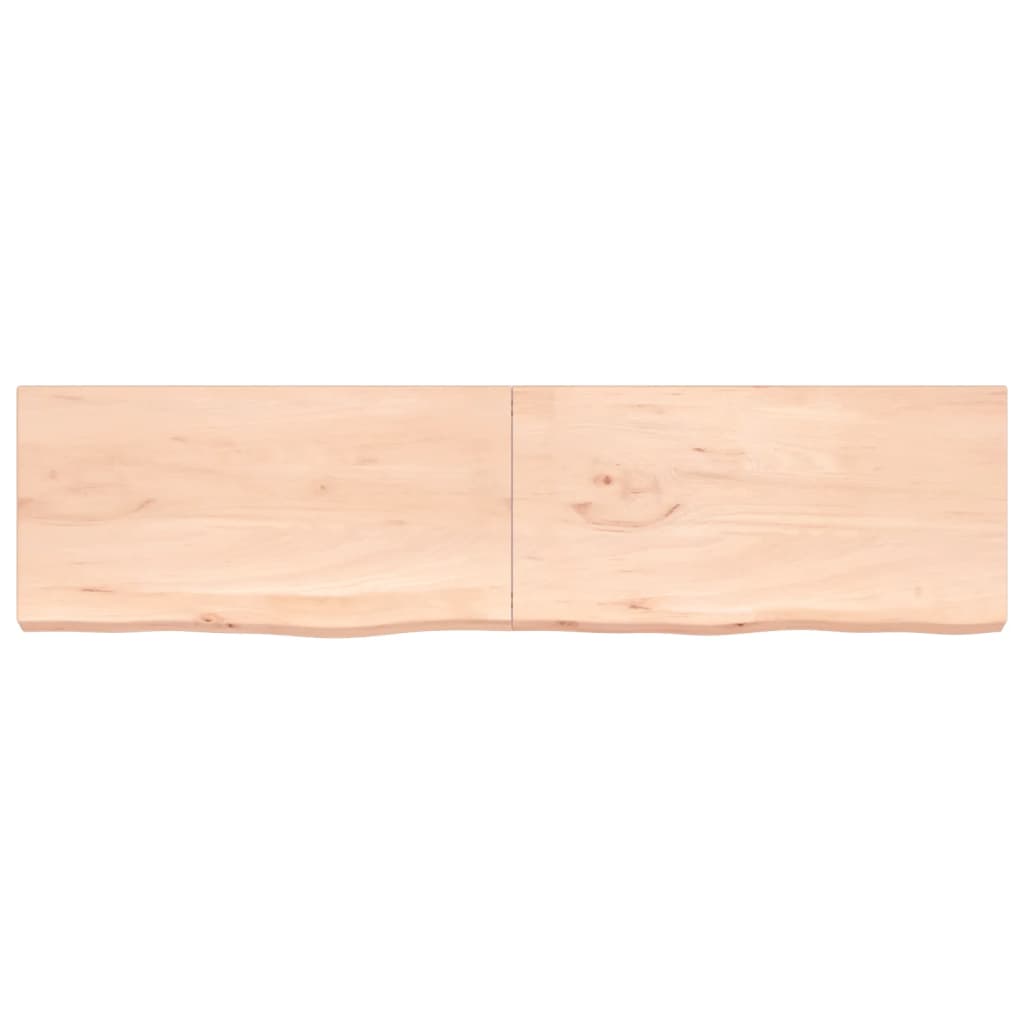 Blat de baie, 200x50x(2-6) cm, lemn masiv netratat