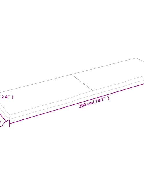 Загрузите изображение в средство просмотра галереи, Blat de baie, 200x50x(2-6) cm, lemn masiv netratat
