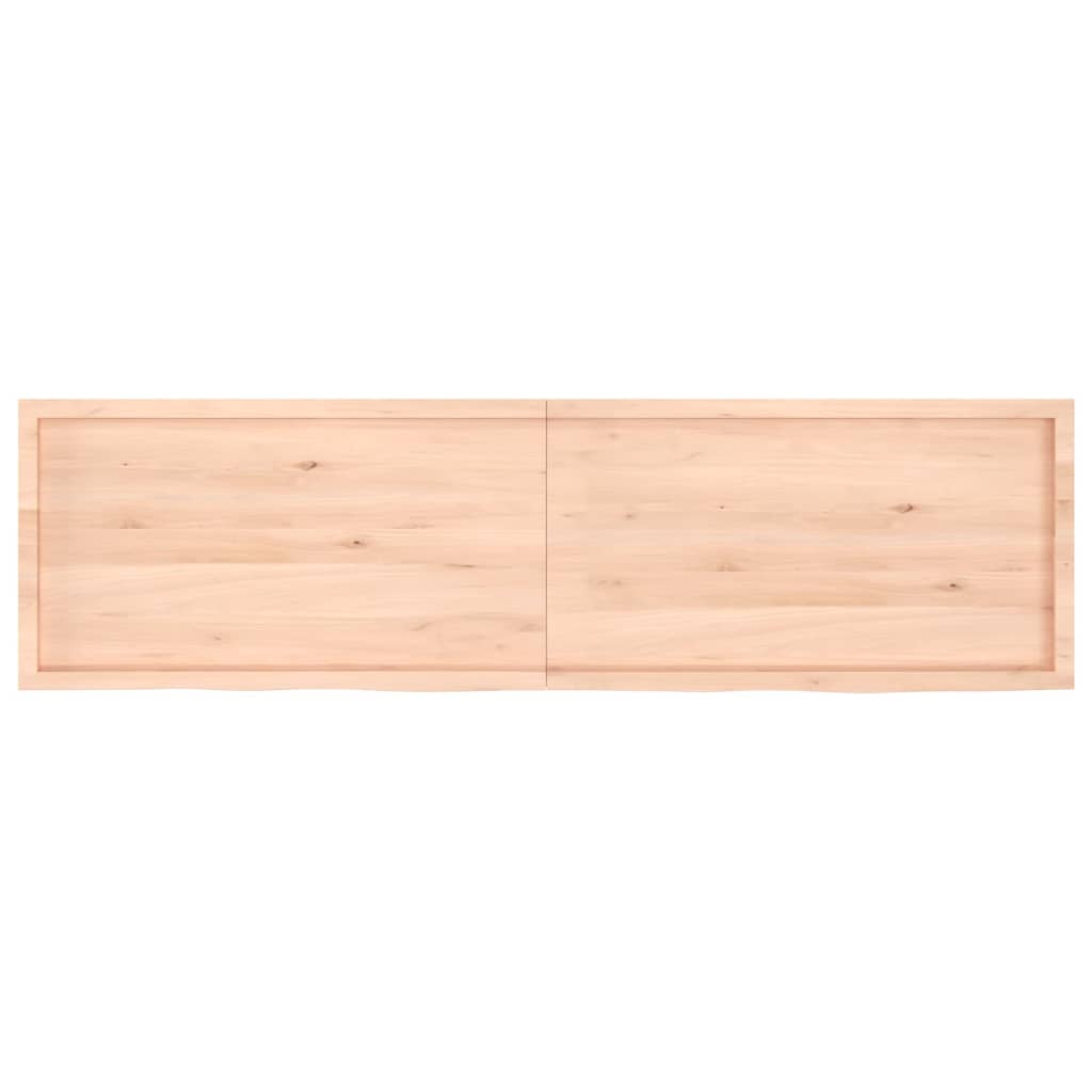 Blat de baie, 220x60x(2-6) cm, lemn masiv netratat