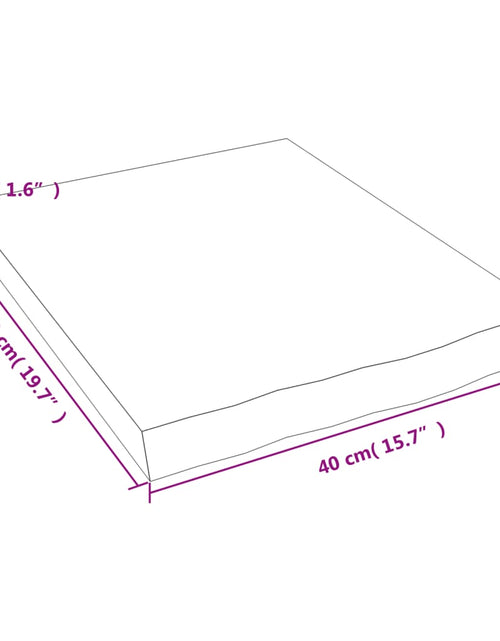 Загрузите изображение в средство просмотра галереи, Blat de baie, maro deschis, 40x50x4 cm, lemn masiv tratat
