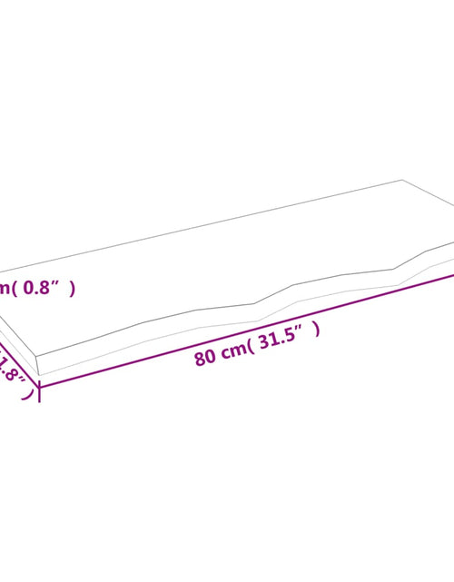 Încărcați imaginea în vizualizatorul Galerie, Blat de baie, maro deschis, 80x30x2 cm, lemn masiv tratat
