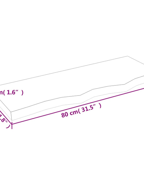 Încărcați imaginea în vizualizatorul Galerie, Blat de baie, maro deschis, 80x30x4 cm, lemn masiv tratat
