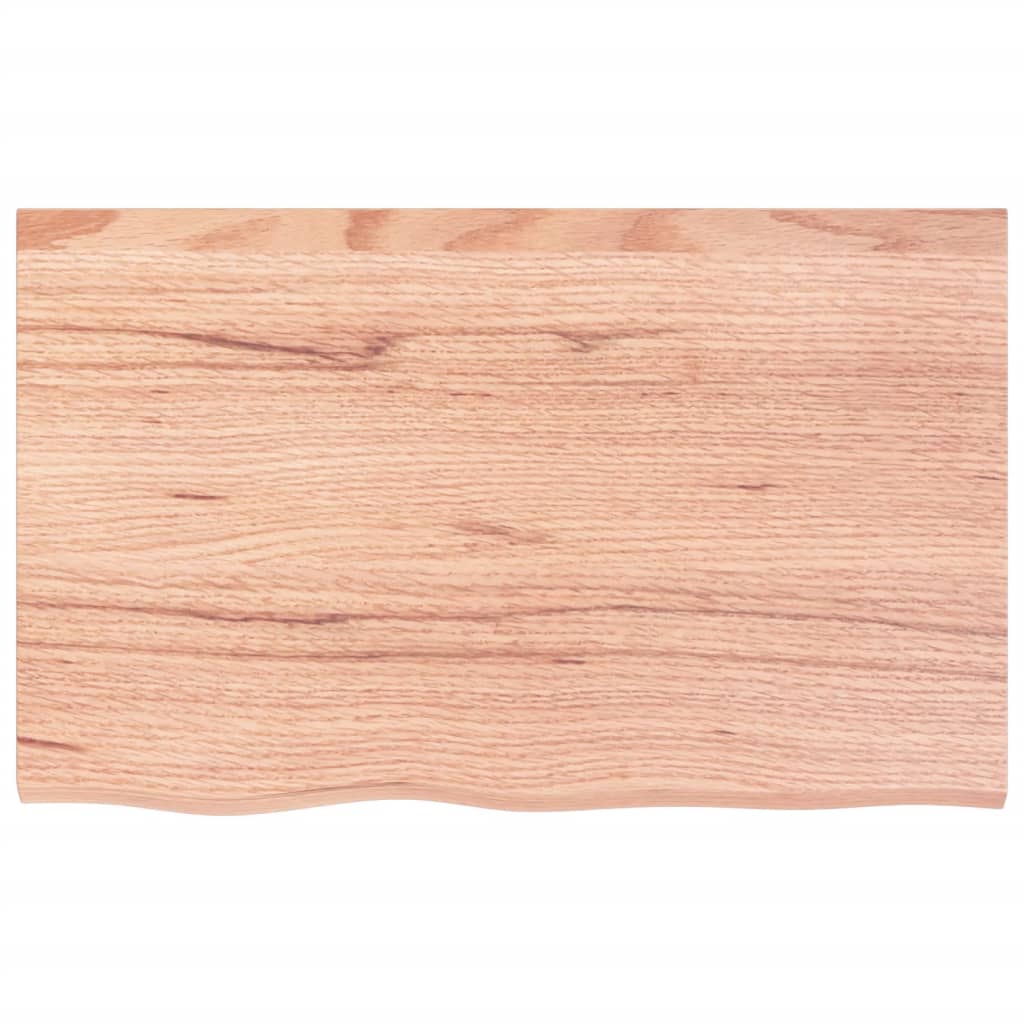 Blat de baie, maro deschis, 80x50x(2-6) cm, lemn masiv tratat