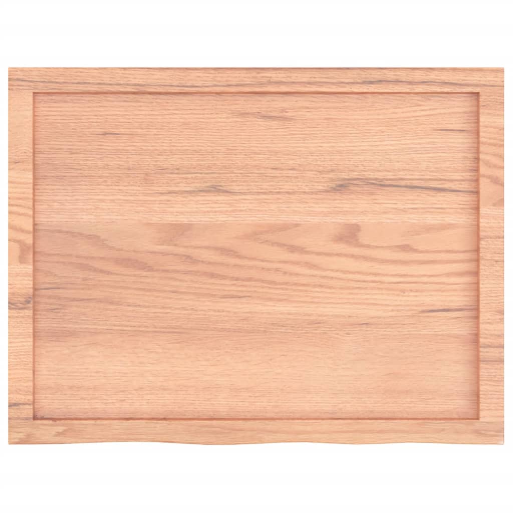 Blat de baie, maro deschis, 80x60x(2-6) cm, lemn masiv tratat