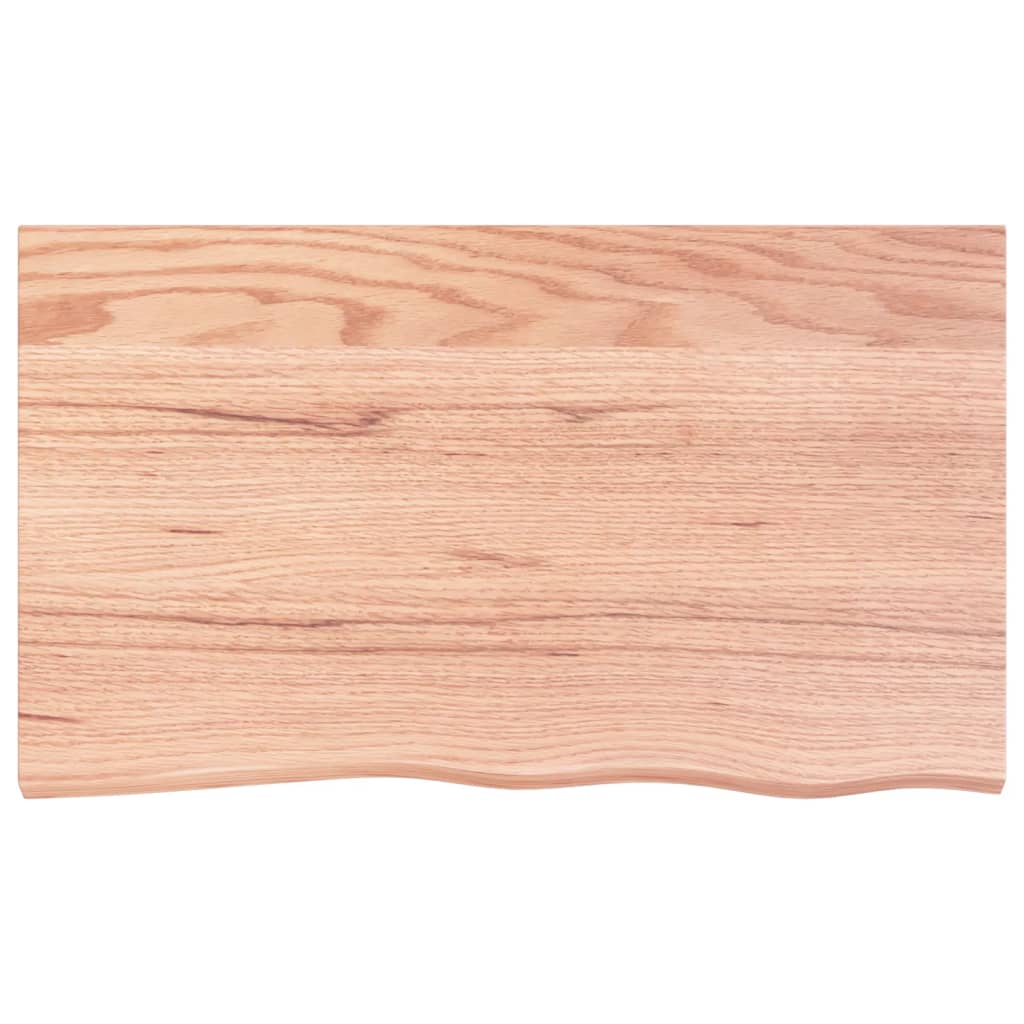 Blat de baie, maro deschis, 100x60x(2-4) cm, lemn masiv tratat