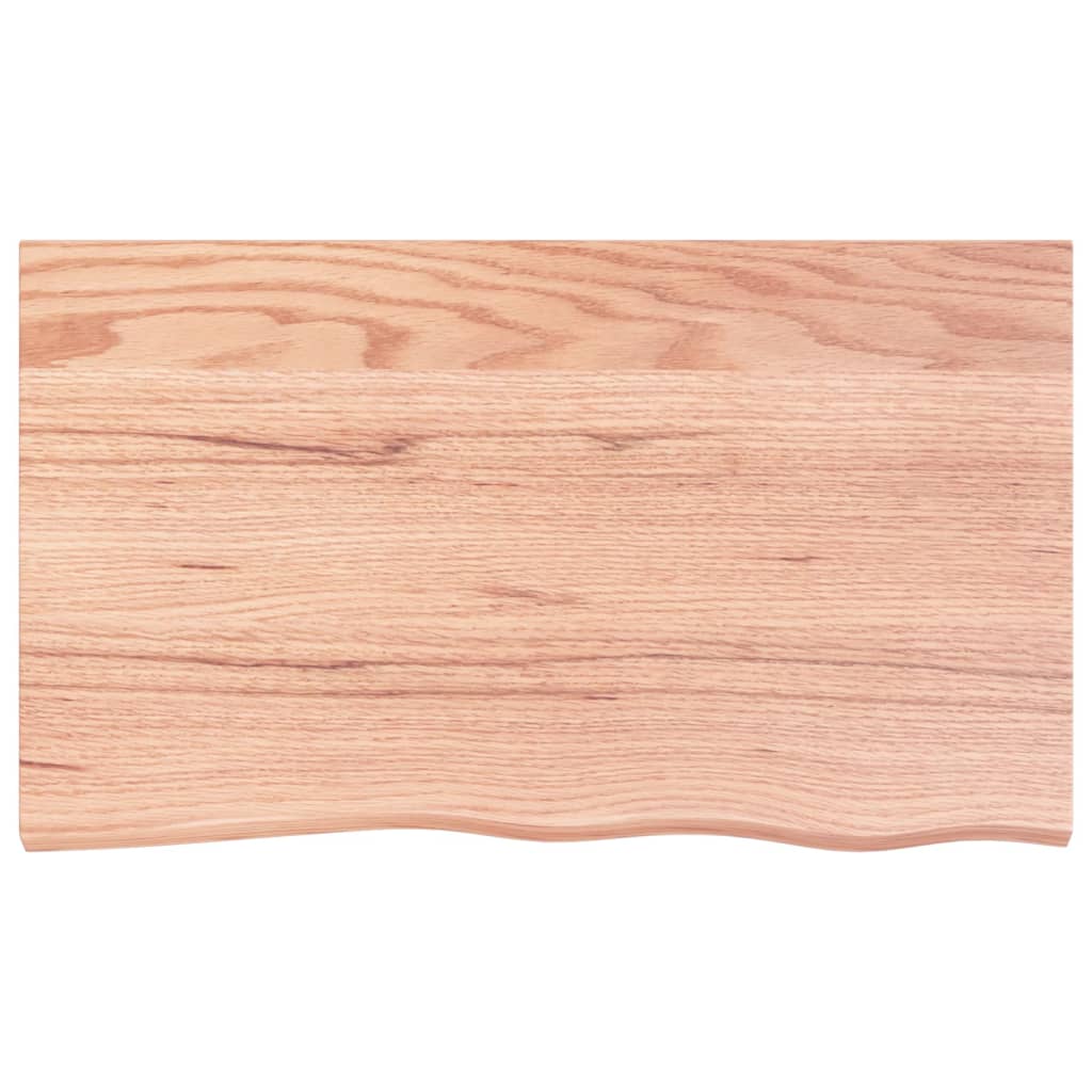 Blat de baie, maro deschis, 100x60x6 cm, lemn masiv tratat
