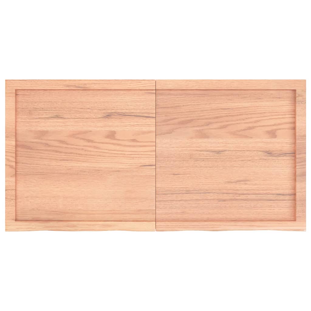 Blat de baie, maro deschis, 120x60x(2-6) cm, lemn masiv tratat