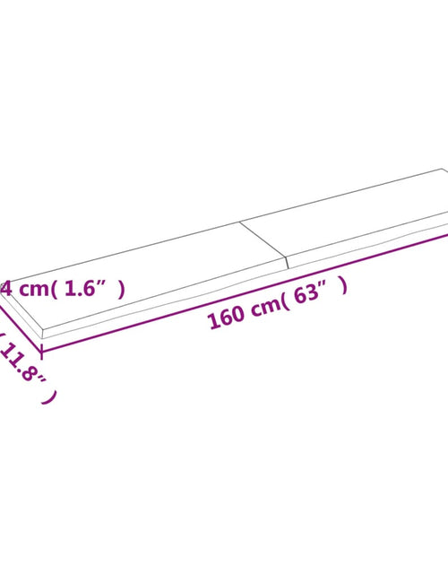 Загрузите изображение в средство просмотра галереи, Blat de baie, maro deschis, 160x30x(2-4) cm, lemn masiv tratat
