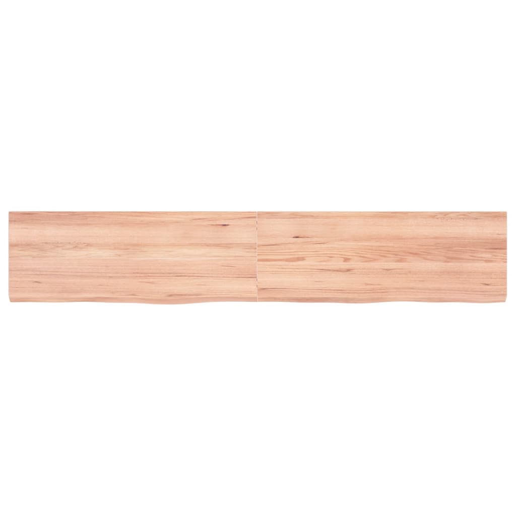 Blat de baie, maro deschis, 160x30x(2-6) cm, lemn masiv tratat
