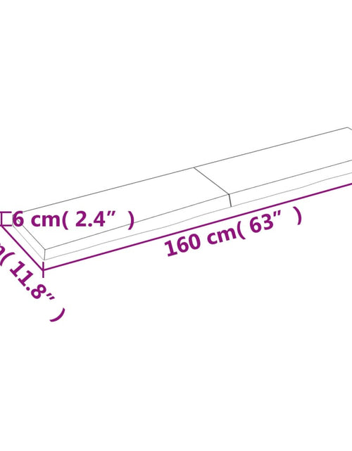 Загрузите изображение в средство просмотра галереи, Blat de baie, maro deschis, 160x30x(2-6) cm, lemn masiv tratat

