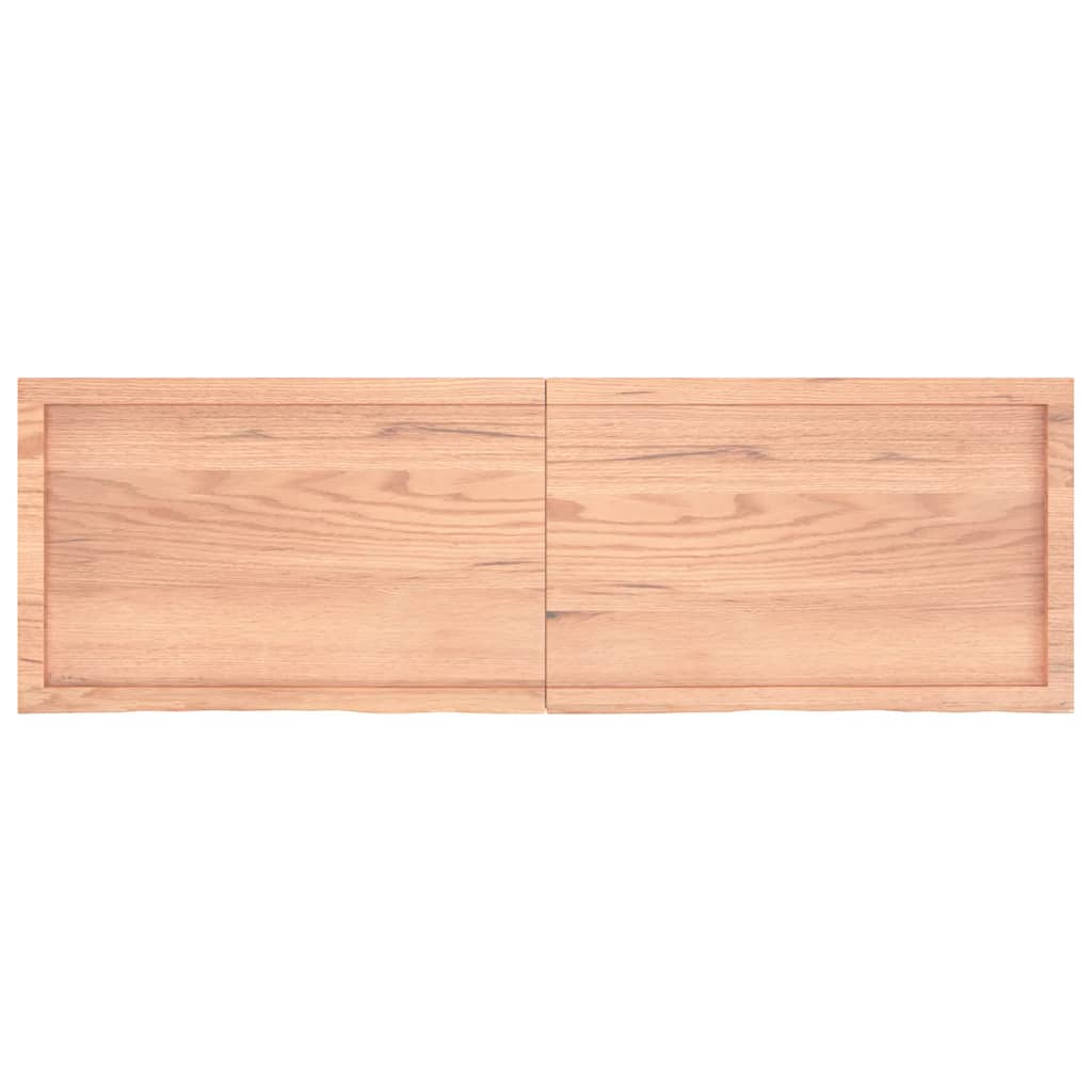 Blat de baie, maro deschis, 160x50x(2-6) cm, lemn masiv tratat