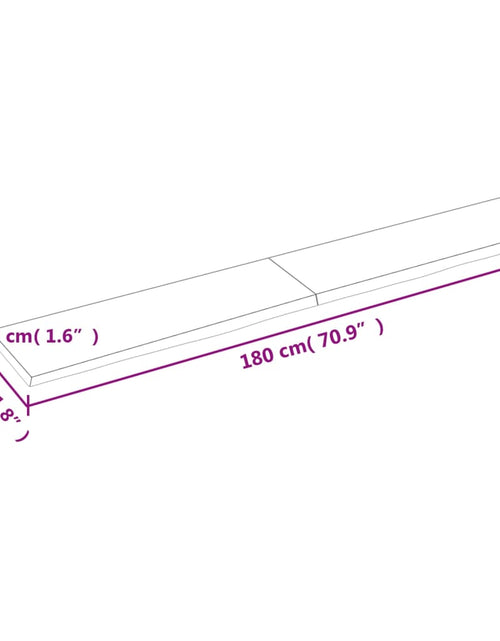 Загрузите изображение в средство просмотра галереи, Blat de baie, maro deschis, 180x30x4 cm, lemn masiv tratat
