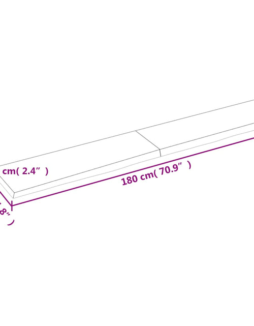 Загрузите изображение в средство просмотра галереи, Blat de baie, maro deschis, 180x30x(2-6) cm, lemn masiv tratat
