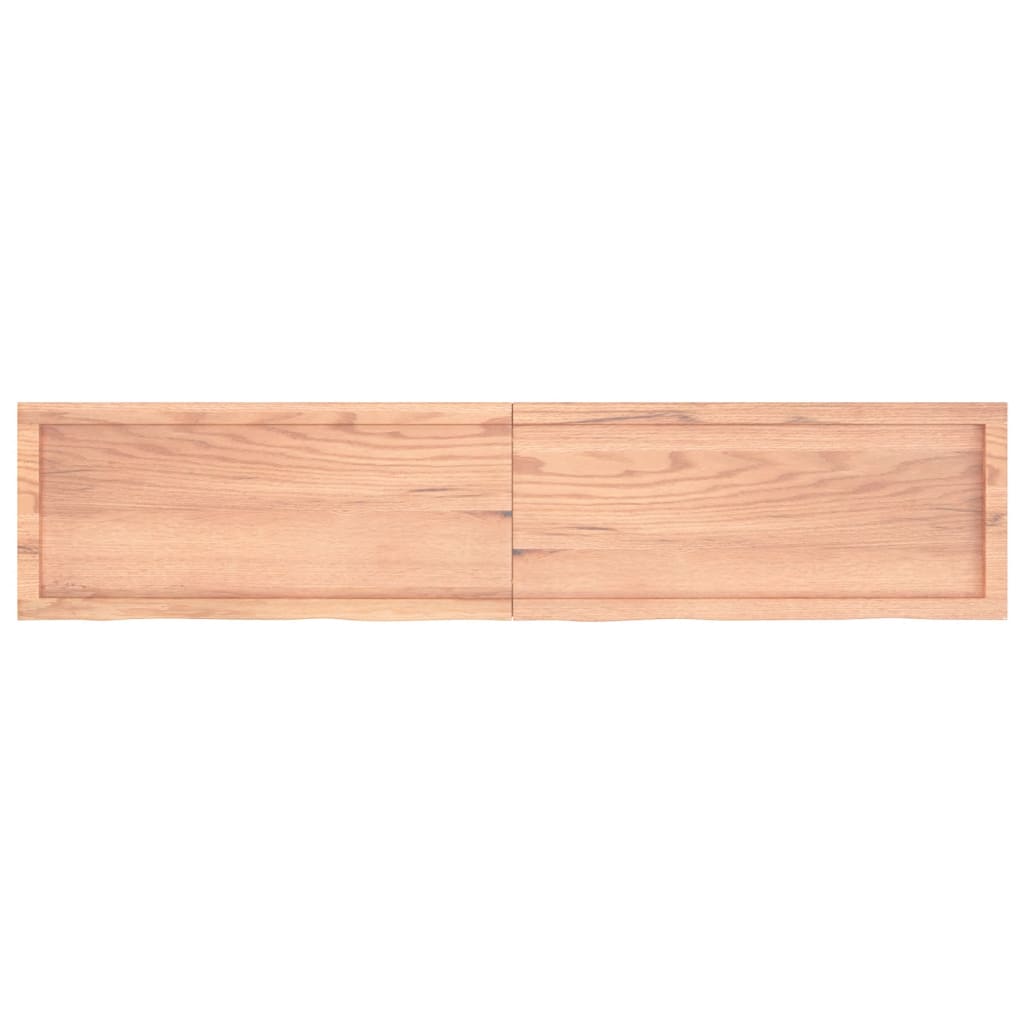 Blat de baie, maro deschis, 180x40x(2-6) cm, lemn masiv tratat