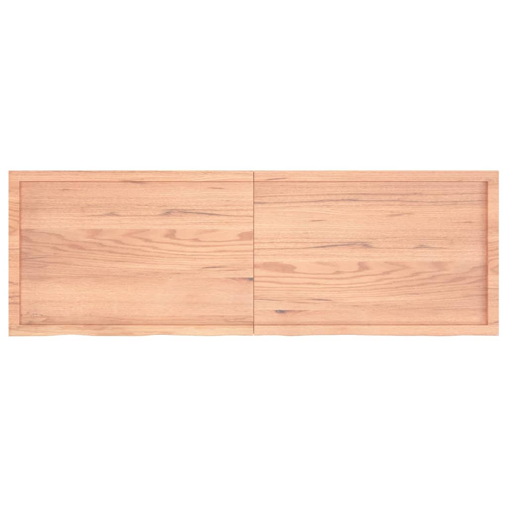 Blat de baie, maro deschis, 180x60x(2-6) cm, lemn masiv tratat