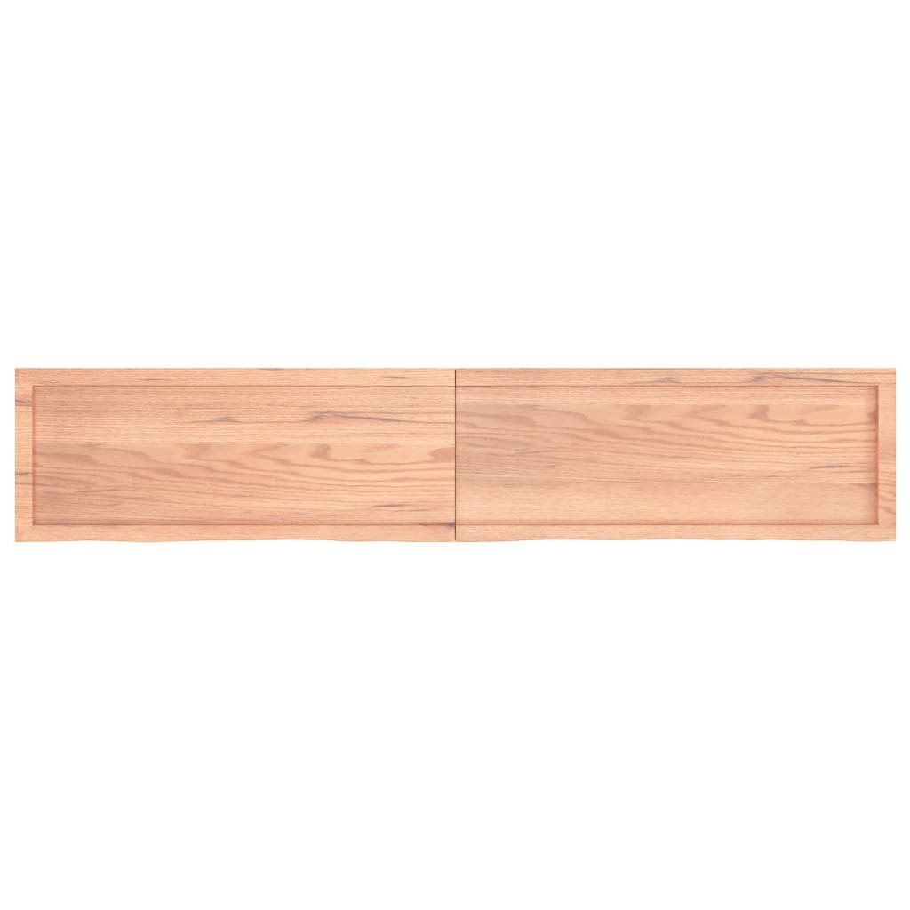 Blat de baie, maro deschis, 200x40x(2-4) cm, lemn masiv tratat