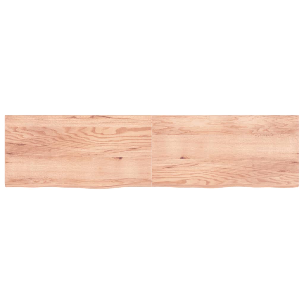 Blat de baie, maro deschis, 200x50x4 cm, lemn masiv tratat