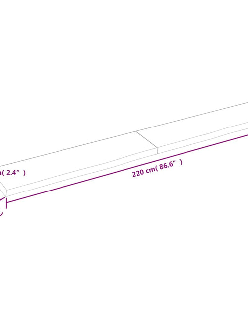 Загрузите изображение в средство просмотра галереи, Blat de baie, maro deschis, 220x30x(2-6) cm, lemn masiv tratat
