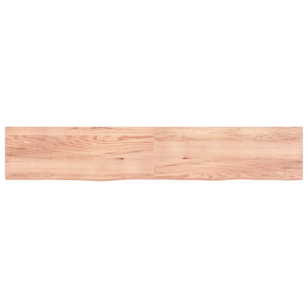Blat de baie, maro deschis, 220x40x4 cm, lemn masiv tratat