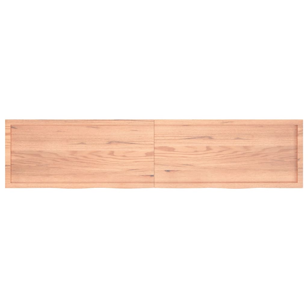 Blat de baie, maro deschis, 220x50x4 cm, lemn masiv tratat