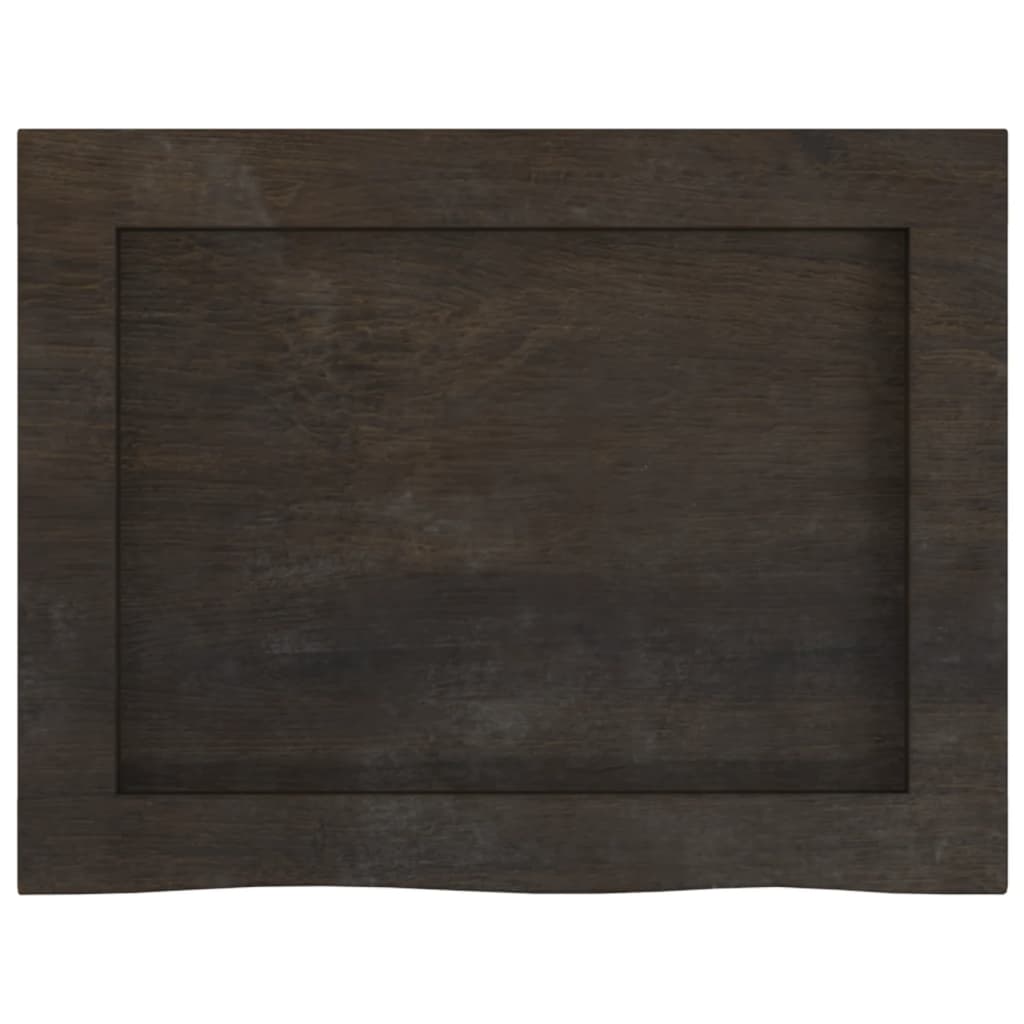 Blat de baie, gri închis, 40x30x4 cm, lemn masiv tratat