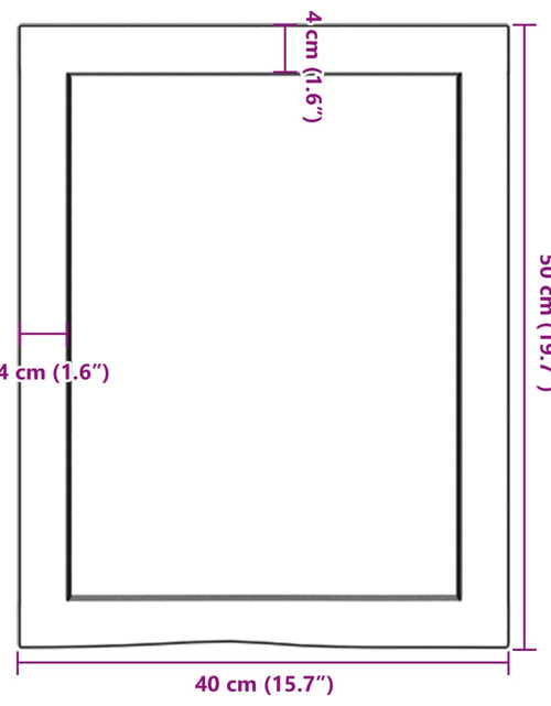 Загрузите изображение в средство просмотра галереи, Blat de baie, maro închis, 40x50x(2-6) cm, lemn masiv tratat
