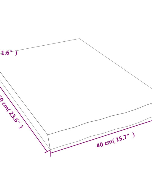 Загрузите изображение в средство просмотра галереи, Blat de baie, maro închis, 40x60x(2-4) cm, lemn masiv tratat
