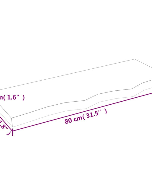 Загрузите изображение в средство просмотра галереи, Blat de baie, maro închis, 80x30x(2-4) cm, lemn masiv tratat

