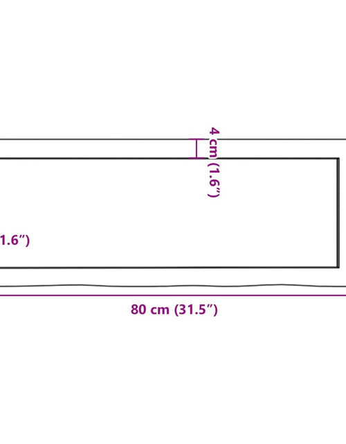 Загрузите изображение в средство просмотра галереи, Blat de baie, maro închis, 80x30x(2-4) cm, lemn masiv tratat
