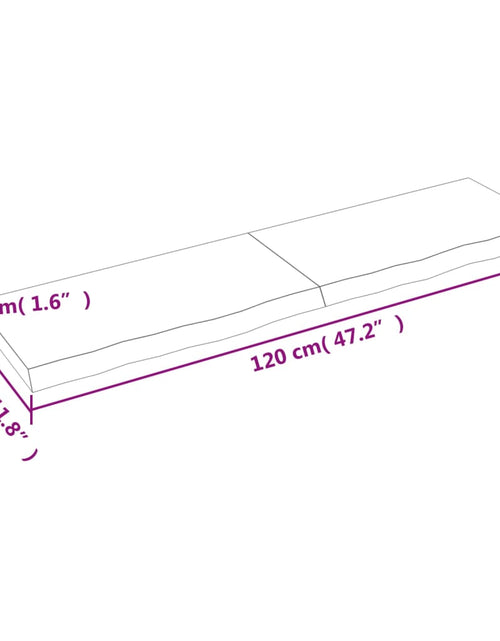 Загрузите изображение в средство просмотра галереи, Blat de baie, maro închis, 120x30x(2-4) cm, lemn masiv tratat
