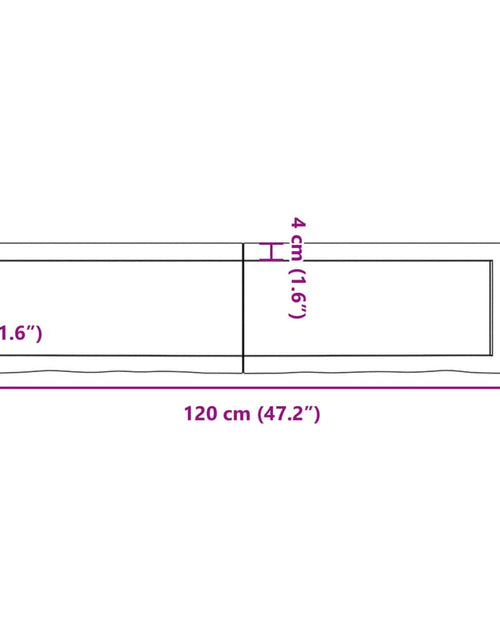 Загрузите изображение в средство просмотра галереи, Blat de baie, maro închis, 120x30x(2-4) cm, lemn masiv tratat
