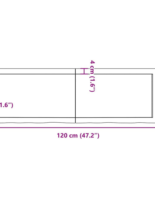 Загрузите изображение в средство просмотра галереи, Blat de baie, maro închis, 120x40x(2-4) cm, lemn masiv tratat
