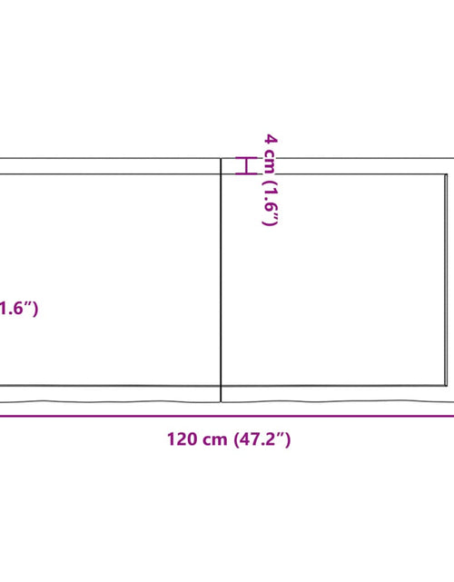 Загрузите изображение в средство просмотра галереи, Blat de baie, maro închis, 120x60x(2-6) cm, lemn masiv tratat
