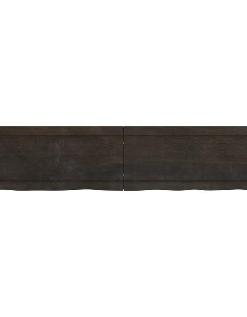 Загрузите изображение в средство просмотра галереи, Blat de baie, maro închis, 140x30x(2-4) cm, lemn masiv tratat
