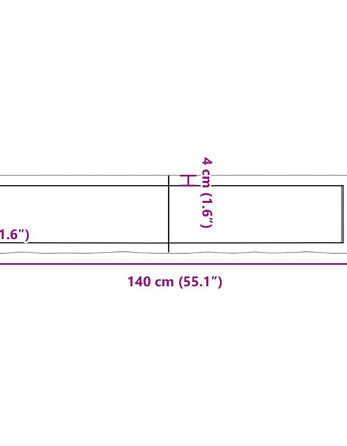 Încărcați imaginea în vizualizatorul Galerie, Blat de baie, maro închis, 140x30x(2-4) cm, lemn masiv tratat
