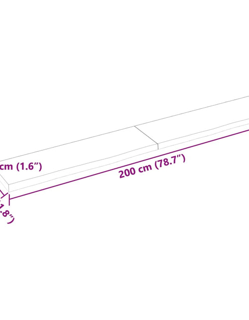 Загрузите изображение в средство просмотра галереи, Blat de baie, gri închis, 200x30x4 cm, lemn masiv tratat

