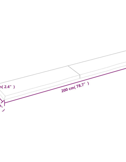 Загрузите изображение в средство просмотра галереи, Blat de baie, maro închis, 200x30x(2-6) cm, lemn masiv tratat
