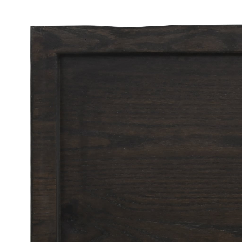 Blat de baie, maro închis, 200x50x(2-6) cm, lemn masiv tratat