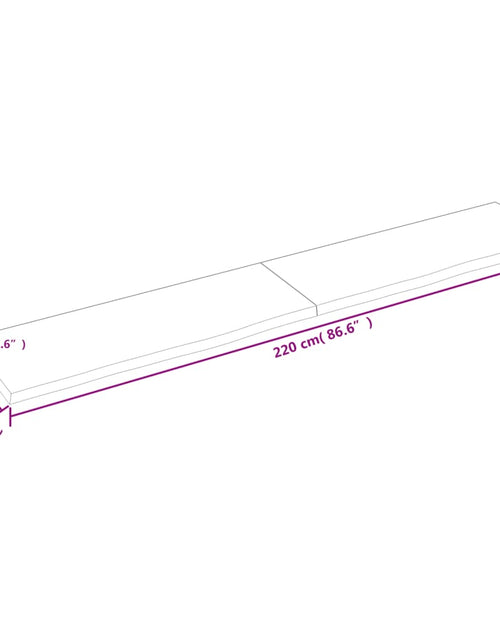 Загрузите изображение в средство просмотра галереи, Blat de baie, maro închis, 220x40x(2-4) cm, lemn masiv tratat

