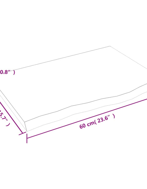 Încărcați imaginea în vizualizatorul Galerie, Blat de masă, 60x40x2 cm, lemn masiv de stejar netratat
