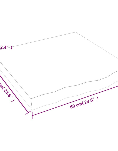 Загрузите изображение в средство просмотра галереи, Blat de masă, 60x60x(2-6) cm, lemn masiv de stejar netratat

