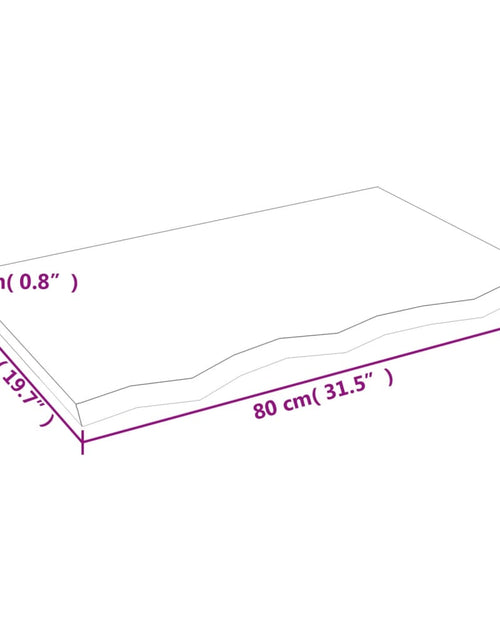 Încărcați imaginea în vizualizatorul Galerie, Blat de masă, 80x50x2 cm, lemn masiv de stejar netratat
