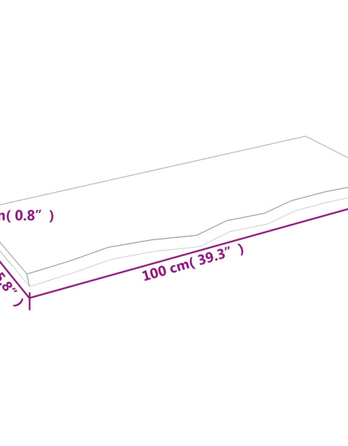 Încărcați imaginea în vizualizatorul Galerie, Blat de masă, 100x40x2 cm, lemn masiv de stejar netratat
