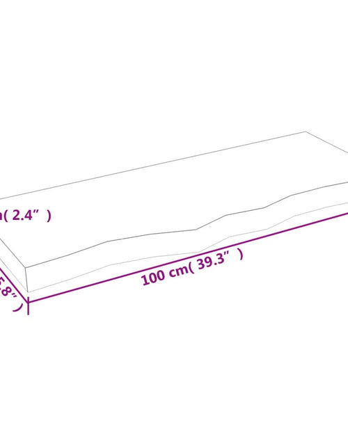 Încărcați imaginea în vizualizatorul Galerie, Blat de masă, 100x40x(2-6) cm, lemn masiv de stejar netratat
