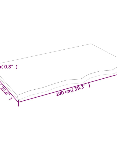 Încărcați imaginea în vizualizatorul Galerie, Blat de masă, 100x60x2 cm, lemn masiv de stejar netratat
