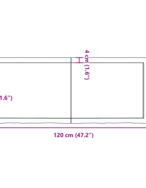 Загрузите изображение в средство просмотра галереи, Blat de masă, 120x50x(2-4) cm, lemn masiv de stejar netratat
