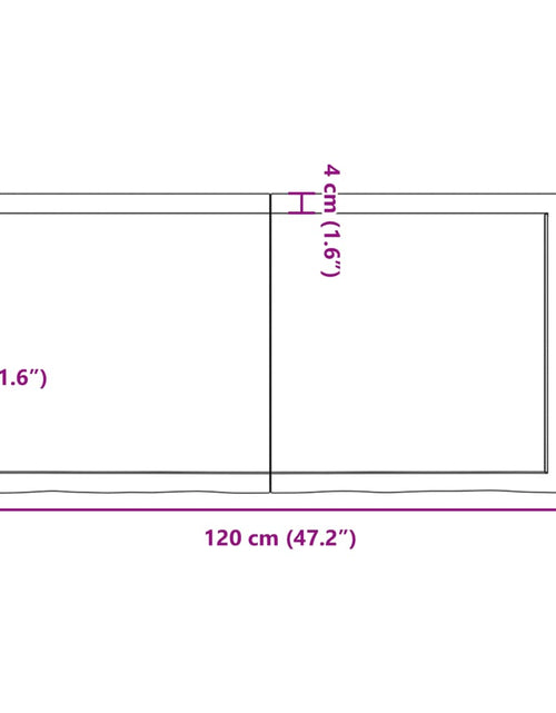 Загрузите изображение в средство просмотра галереи, Blat de masă, 120x60x(2-4) cm, lemn masiv de stejar netratat
