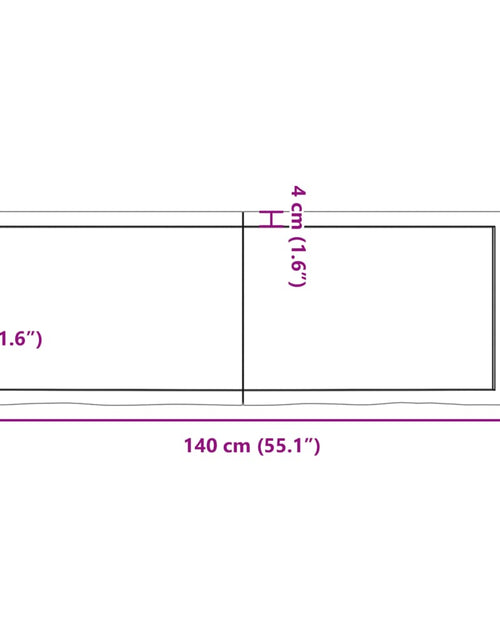 Încărcați imaginea în vizualizatorul Galerie, Blat de masă, 140x50x(2-4) cm, lemn masiv de stejar netratat
