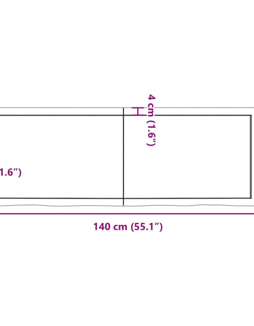 Încărcați imaginea în vizualizatorul Galerie, Blat de masă, 140x50x(2-6) cm, lemn masiv de stejar netratat
